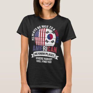 T-shirt Corée Amérique connaître Place Corée du Sud drapea