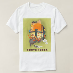 T-shirt Corée du Sud affiche illustrée