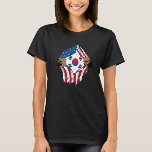 T-shirt Corée du Sud, États-Unis, drapeau à racines coréen