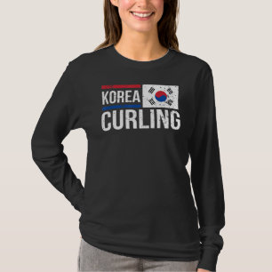 T-shirt Coréen Curler Drapeau Drapeau Sport Curler Skip T