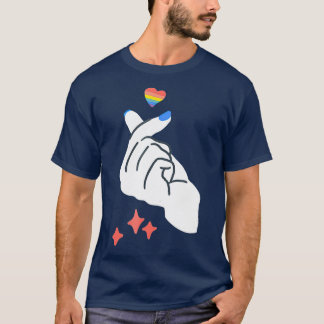 T-shirt Coréen Finger Heart Gay LGBQ Kpop Kdrama Love