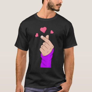 T-shirt Coréen Finger Heart K Pop Merchandises Girls K Dra