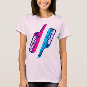 T-shirt Corey Tiger 80s Rétro Vintage Clavier Pink & Blue