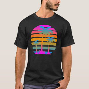 T-shirt Corey Tiger Retro Sunset Palm Trees