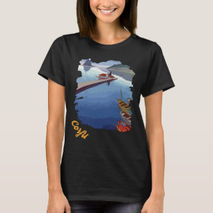T-shirt Corfou Grèce Port de Plage Bleu Voyage