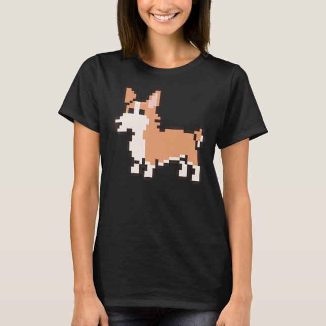 T-shirt Corgi à 8 bits (Devant)