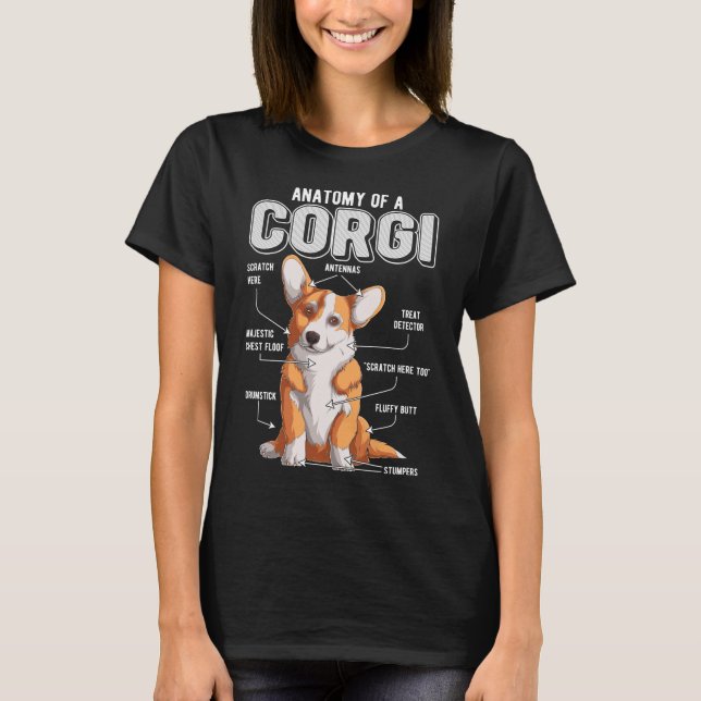 T-shirt Corgi Anatomie Funny Chien (Devant)