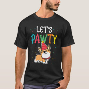 T-shirt Corgi Anniversaire Pawty T Pour Chien Thème Enfan