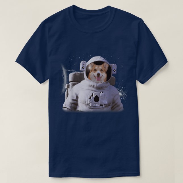 T-shirt Corgi Astronaut Chien Profond Dans L'Espace Cosmiq (Design devant)