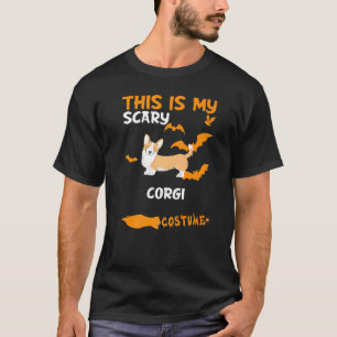 T-shirt Corgi avec costume de queue Halloween lazy effraya