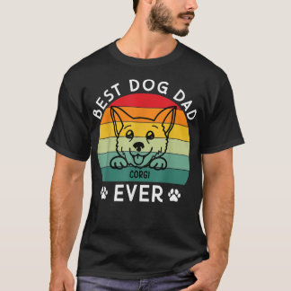 T-shirt CORGI Best Dog Dad Ever Vintage Retro Dog Lover 