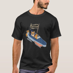 T-shirt Corgi Bobstiné Équipe Bob Sled Bobstiné Neige d'hi
