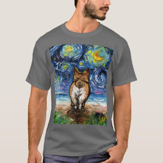 T-shirt Corgi Butt Sur La Plage Starry Night Dog Art Par A