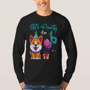 T-shirt Corgi Chien 6 ans 6e anniversaire Faisons la fête