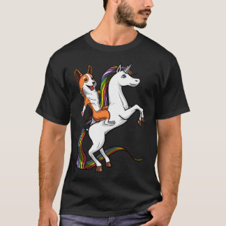 T-shirt Corgi Chien chevauchant Licorne