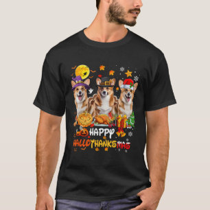 T-shirt Corgi Chien Joyeux Halloween Thanksgiving Joyeux C