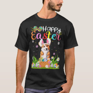 T-shirt Corgi Chien Lapin Chasse Oeufs Corgi Joyeux Pâques