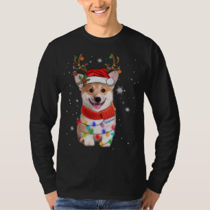 T-shirt Corgi Chien Noël renne Noël Noël Noël Chapeau Noël