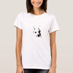 T-shirt Corgi Chien noir et blanc - croquis