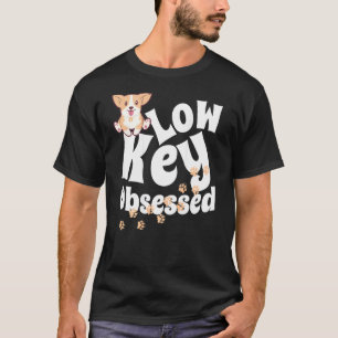 T-shirt Corgi Chien Obsédé à Bas Bruit. Image Rétro Surdim