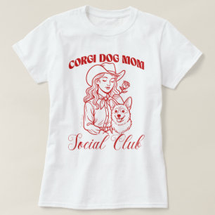 T-shirt Corgi Chig Mom Social Club Line Art pour femmes