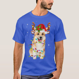 T-shirt Corgi Christmas Teindeer Feux de Noël Paja