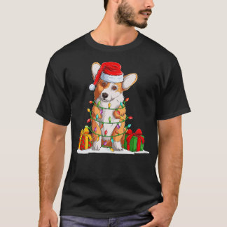 T-shirt Corgi Christmas Tree Light Joyeux Noël