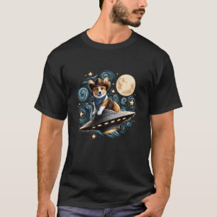 T-shirt Corgi Cowboy Cowgirl Western Country Riding UFO Ét