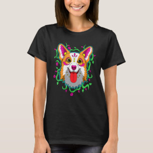 T-shirt Corgi Crâne de Sucre Dia De Los Muertos Jour Des M