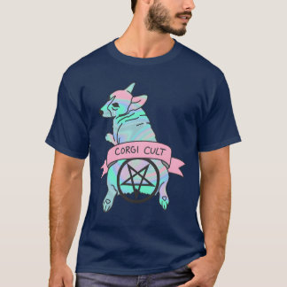 T-shirt Corgi cult witchy dog hologram 90s girl