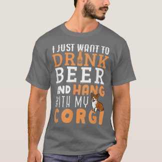 T-shirt Corgi Dad Funny Father's Day Dog Lover Gift Beer