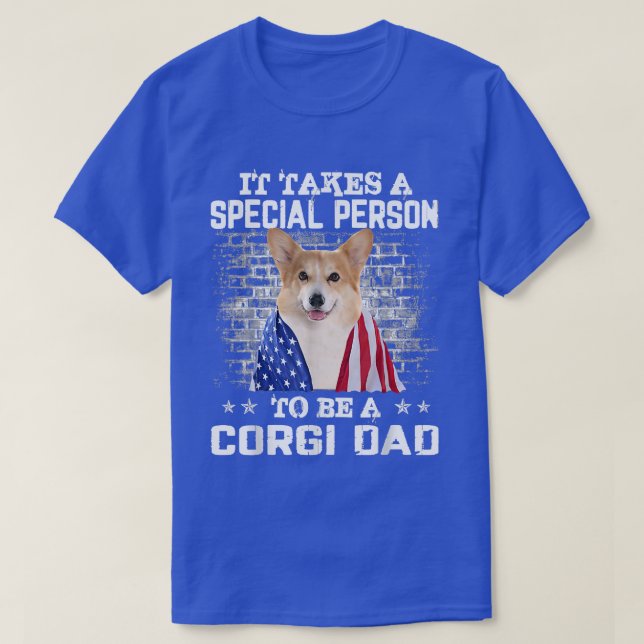 T-shirt Corgi Dad With Proud American Flag Dog Father's Da (Design devant)