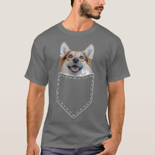 T-shirt Corgi dans Pocket Tee Funny Pop Vintage Art Corgi