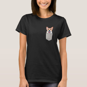 T-shirt Corgi Dans Une Pocket Mignon Chien Corgi Gallois P