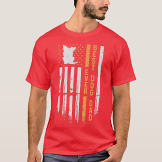 T-shirt Corgi Dog Dad Usa Vintagewith American Flag-320