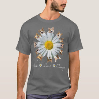 T-shirt Corgi Dogs Peace Love Daisy Dog Mom Corgi Dogs 