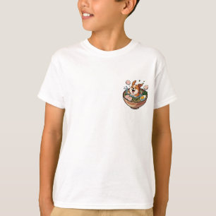 T-shirt Corgi éclaboussant dans un bol de Ramen Enfants