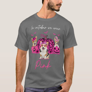 T-shirt Corgi En Octobre Nous Portons Pink Halloween Corgi