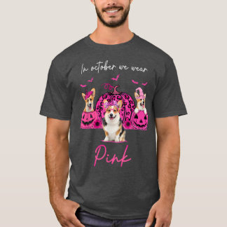 T-shirt Corgi En Octobre On Porte Du Rose Halloween Corgi