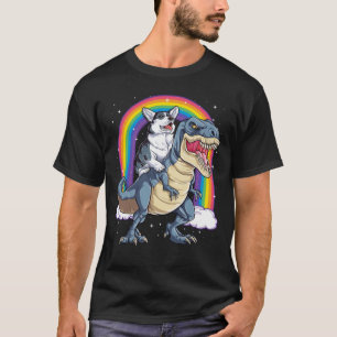 T-shirt Corgi équitation Dinosaur T rex Chemise Funny Rain