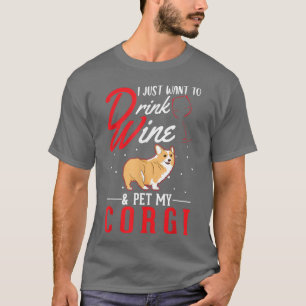 T-shirt Corgi Et Vin