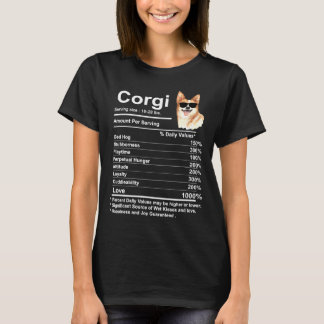 T-shirt Corgi Faits Nutrition Funny Corgi Mama Chien