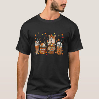 T-shirt Corgi Fall Café Citrouille épice Latte Iced Automn