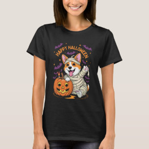T-shirt Corgi Fantôme Drôle Halloween Citrouille Effrayant