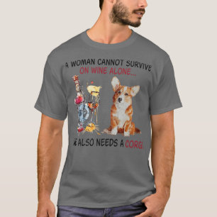 T-shirt Corgi Funky Maman Une Femme Ne Peut Pas Survivre A