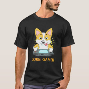 T-shirt Corgi Gamer Jeu en ligne Chien jeu vidéo Ordinateu