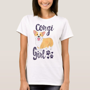 T-shirt Corgi Girl Femme Chien Maman Chien Mama Amant Cade