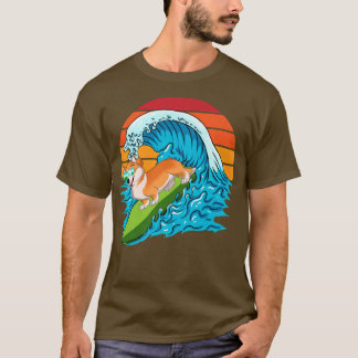 T-shirt Corgi Hawaiian Dog Surfer Plage Summe