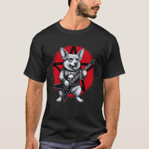 T-shirt Corgi Heavy Metal Guitare Rock Chien Amoureux