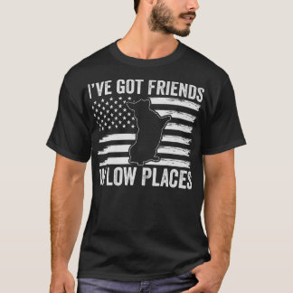 T-shirt Corgi J'ai des amis dans les endroits bas Pembroke